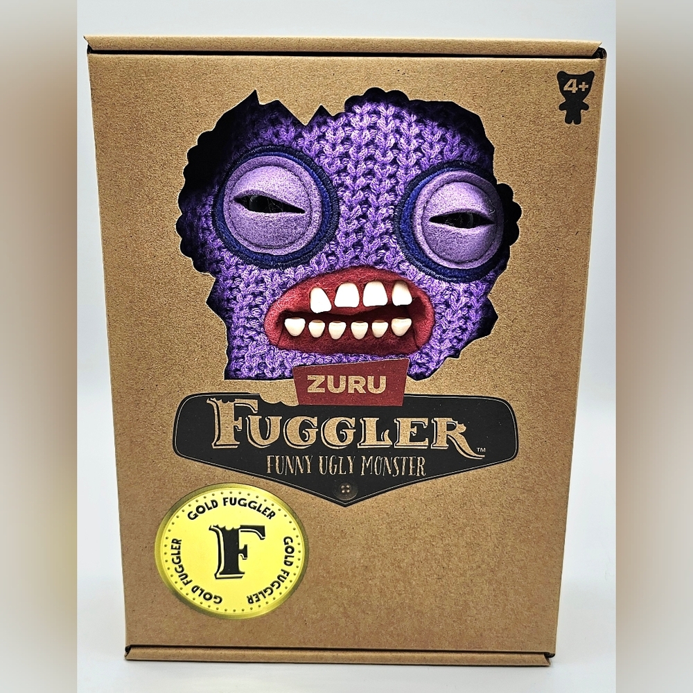 ZURU Gold Purple Fuggler Mr. Needless 9-Inch Funny Ugly Monster Plush NWT Rare